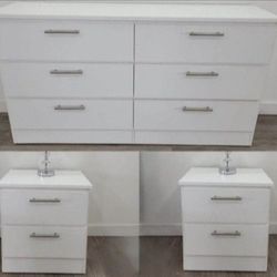 Dresser And 2 Nightstands - Cómoda Y 2 Mesitas De Noche 