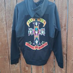 Large Hoodie With Guns N Roses Back Patch 