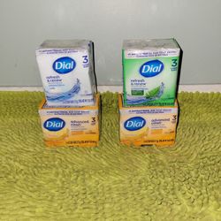 4 Pack 3 Bar Soap Dial Regresh And Renew/ Advanced Clean
