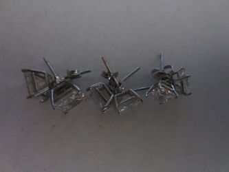 3 pair of silver, 925, cubic zirconia.