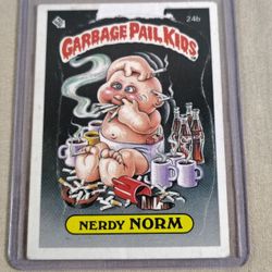 Original 1985 Garbage Pail Kid Card Nerdy Norm 24b. 