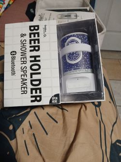Drink holder speaker for bathroom