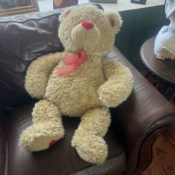 Large Teddy Bear with Red Bow 3.5’