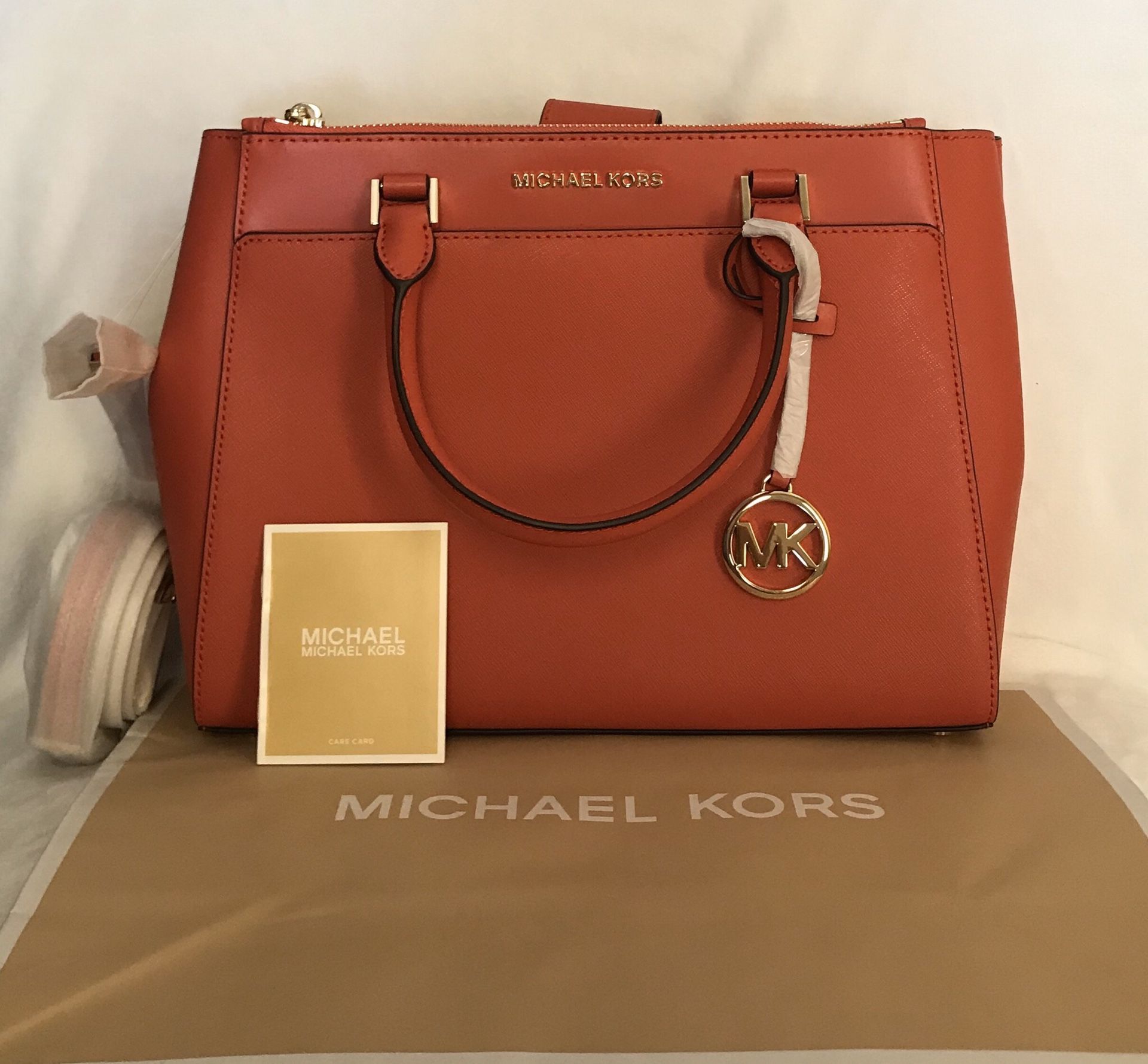 NEW AUTHENTIC Michael Kors Adrienne Large Leather Satchel