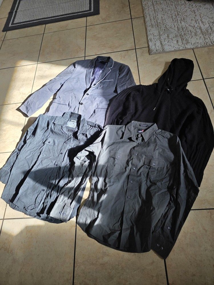 Mens Large Clothes Lot Jacket Shirts Hoodie