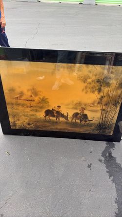 Black Chinese scene vintage frame