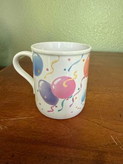 Ceramic Coffee Mug with Balloon Print