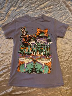 SUGARHILL "Running From The Demons" Graphic Tee – Dusty Blue / Purple – Size Small