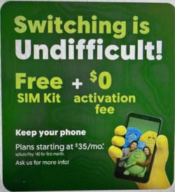 Switch to cricket with your own device and only pay the service fee plans starting at $40!!