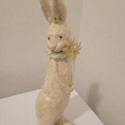 Rare Vintage 2002 Easter Bunny Rabbit Figurine, Glittered By ESC Trading Company, 14" Tall 
CHARMING