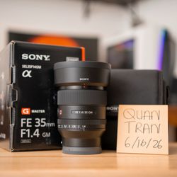 Sony 35mm f1.4 gm lens