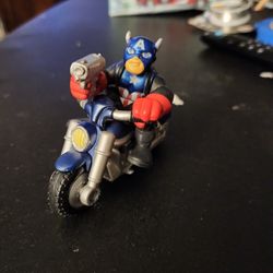 Marvel Super Hero Squad Captain America with motorcycle  figure 