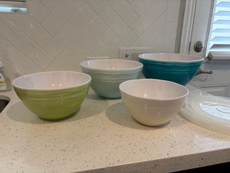 Covered Melamine Mixing Bowl Set 4pcs