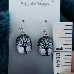 Sterling Silver Glass Tree Of Life Earrings 