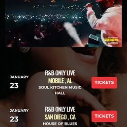 R&B only, music event hosted by Colors, house of blues, tonight 8pm Jan 23rd