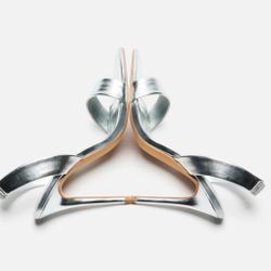 Silver Stilettos Heel Sandals 