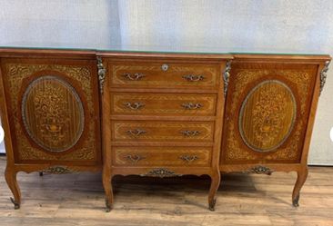 French Boulle Style Marquetry Inlay Buffet Wear