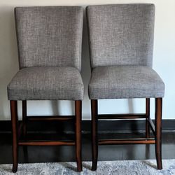 (Set of 2)  Counter Height Side Chairs/Barstools - Gray