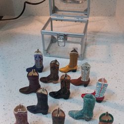 12 Miniature Cowboy Boots 