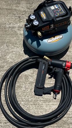 3 Gallon Air compressor/ 18 Gauge Brad Nailer/Hose