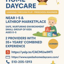 Home Based Early Learning Daycare