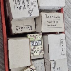 Crate full of baseball cards from 1982 to 1996