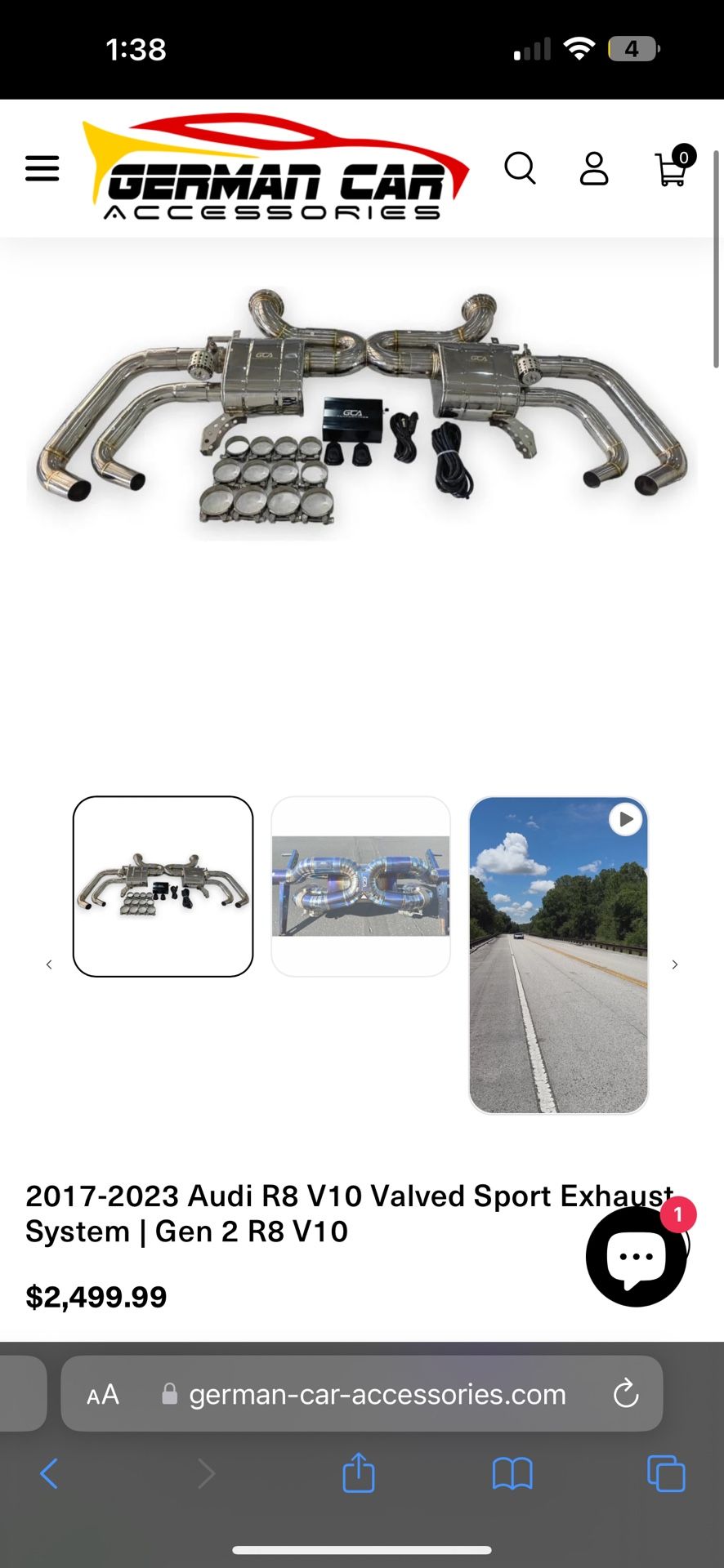 Audi R8 Exhaust- German Car accessories