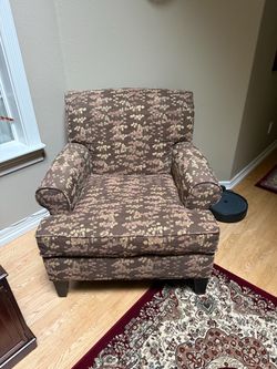Upholstered Accent Armchair Floral Pattern