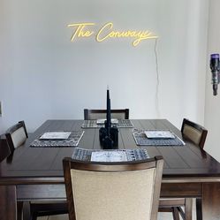 Solid Wood Dining Table Set – 8 Chairs + Extendable Leaf