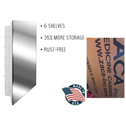 ZACA SPACECAB
Media 16 in. x 26 in. x 3-1/2 in. Frameless Recessed 1-Door Medicine Cabinet with 6-Shelves and Polished Edge Mirror