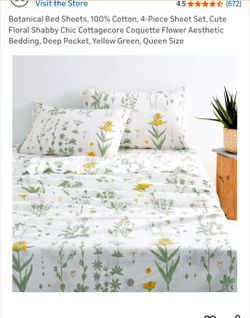 Floral Queen fitted and flat with covers - 100% cotton