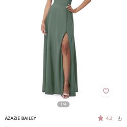 Azazie Bridesmaid Dress Size 12 Color Eucalyptus