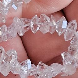 10pcs. Herkimer Diamond Crystal Pre-Drilled Beads Natural Crystal Set Of 10