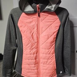 Fila Sport Tru-Warm Hooded Jacket Coat Womens Size L Thumb Holes
