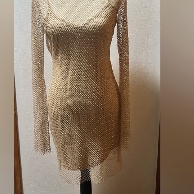sincerely jules gold dress Sincerely Jules Gold Long Dress L (12-14) New