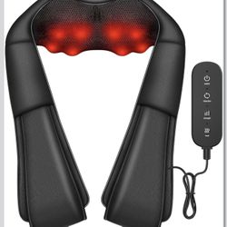Neck Massager Back Massage with Heat,Shiatsu Shoulder Massager for Neck,Back,Shoulder,Foot and Leg Muscle Relax,Electric Deep Tissue 3D Kneading Massa