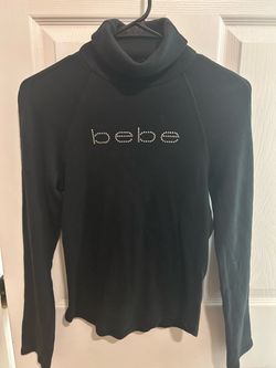 Bebe Black Turtleneck Long Sleeve Top