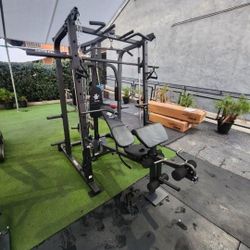 Vesta Smith Machine 1001 | Adj Bench W/ Leg Developer And Preacher Station |Gym Equipment | Fitness | Pulleys|🔴WEIGHTS AND BARBELL SOLD SEPARATELY 🔴