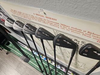 Ben Hogan ICON Iron Set - Black Finish - 4 thru W - X Stiff - Nippon Pro Modus 105 Black / Red
