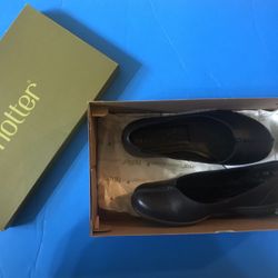 NEW Hotter Shoes WM’s SZ US 5 Robyn Flats Black Leather Loafers made in England