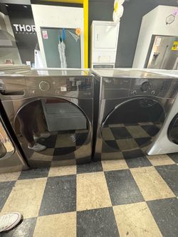 LG ThinQ Front-Load Washer and Dryer Set