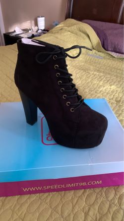 Black platform bootie