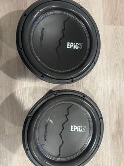 Black 12-inch AudioControl EPICX12 D4 subwoofers
