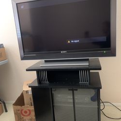 Sony 40 Inch Flat  LCD Tv And Black Tv Stand