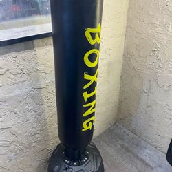 Black Freestanding Punching Bag BOXING