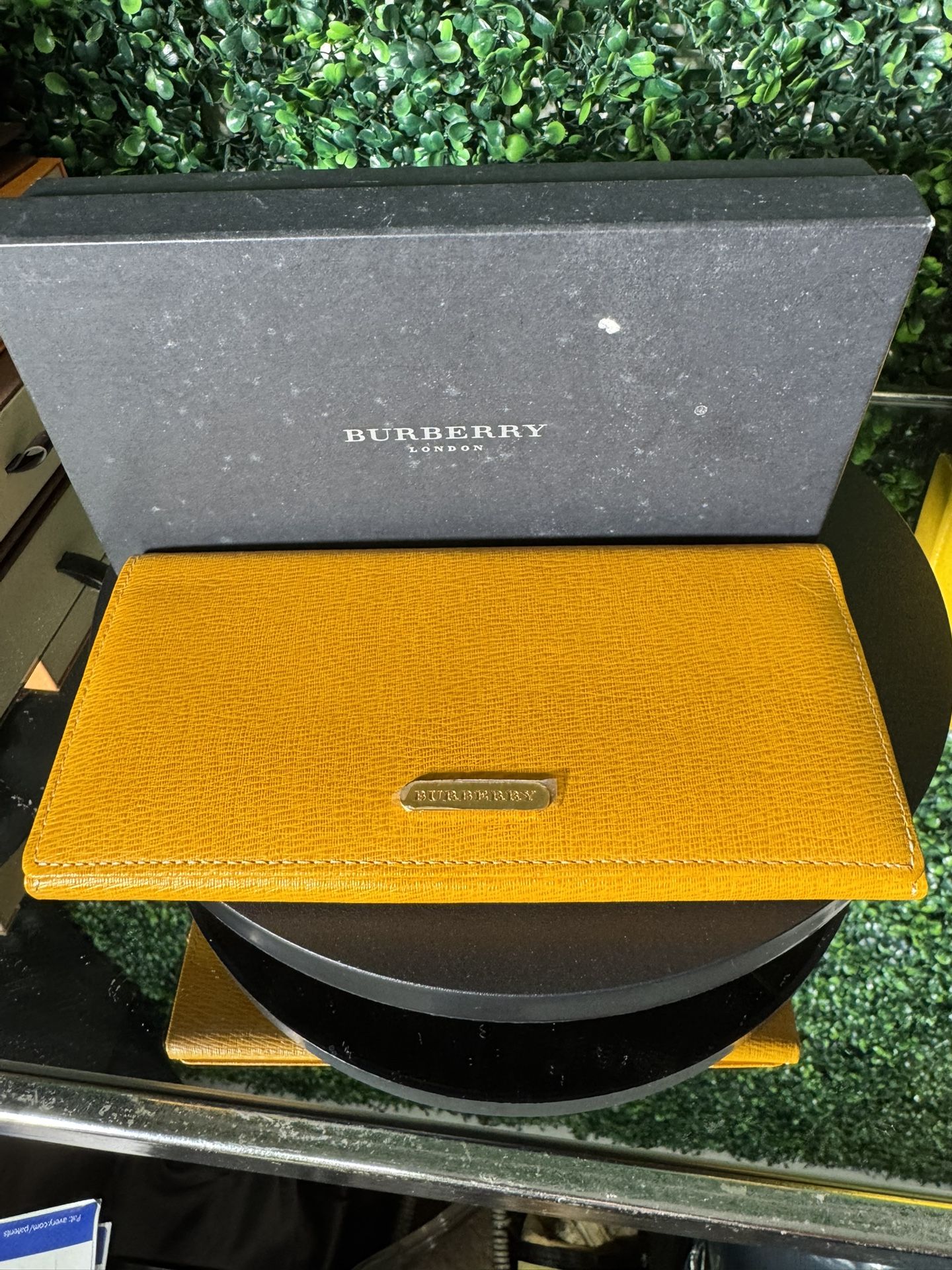 Burberry Yellow Kisslock Wallet 