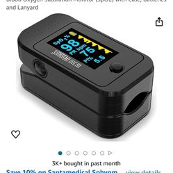 Santamedical Dual Color OLED Pulse Oximeter Fingertip, Blood Oxygen Saturation Monitor (SpO2)