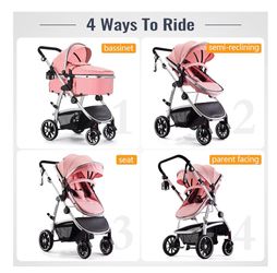NEW! Hagaday Baby Stroller, 2-in-1 Reversible Toddler Seat with Bassinet Mode