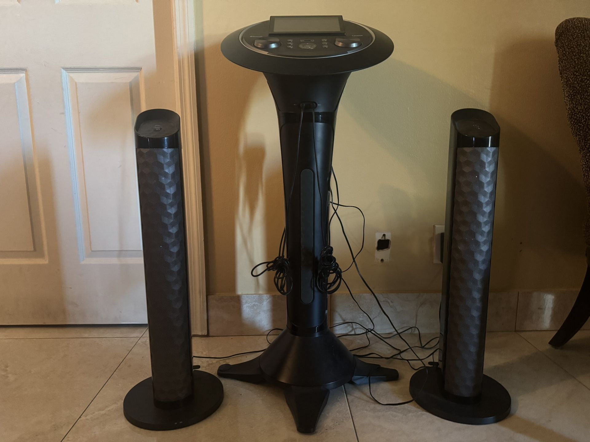 Singing Machine Portable WiFi Karaoke Machine for Adults, Black - Karaoke Pedestal with 7” Touchscreen Display, Built-In Karaoke Speaker, Bluetooth & 