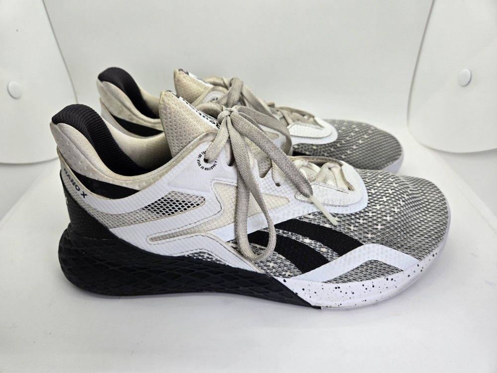 Reebok Crossfit Nano X Shoes Men's 7.5 Black White Cross Fit Workout Sneakers